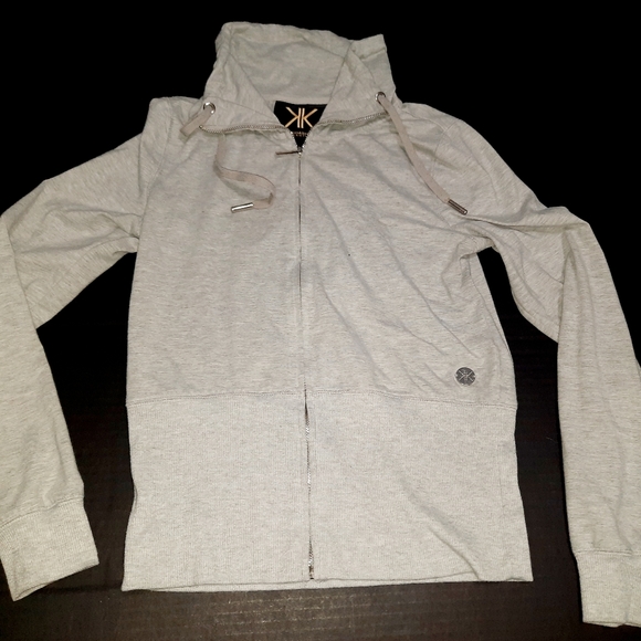 Kardashian kollection grey zip sweater - Picture 2 of 7